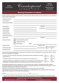 Booking Expression of Interest Form